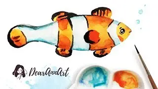 Tutorial: a clownfish Nemo with watercolor!