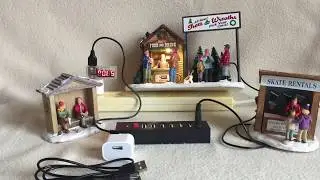 USING A 5V USB PHONE CHARGER FOR YOUR CHRISTMAS VILLAGE ACCESSORIES.