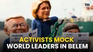 COP30 Climate Protest: Activists Stage Belem Climate Protest With Giant World Leader Masks