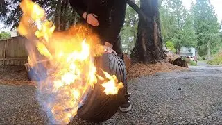 How to inflate a stretched tire with FIRE!!