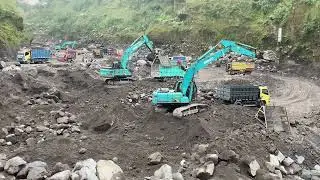 sand mining activities heavy equipment Indonesia