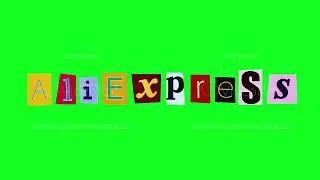 Aliexpress Stopmotion animated artwork featuring paper typography on green backdrop for branding