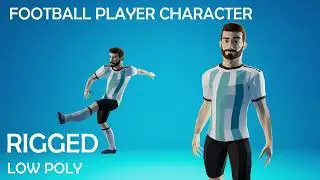 Low Poly Football Player Character - Rigged - Game Ready