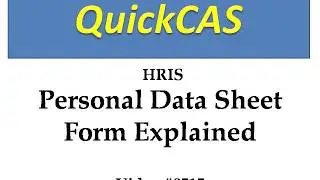 0515 HRIS Personal Data Sheet Form Explained