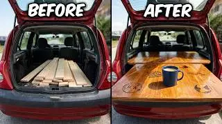 I made a DIY Wooden Table for my Small Camping Car