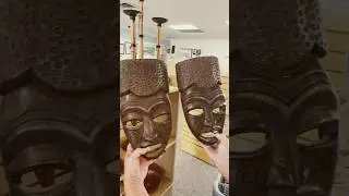 CARVED WOOD MASKS @ THRIFT STORE #thrifting #decorative #masks #carvedwood #carved #wooden #decor
