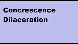 Concrescence ; Dilaceration
