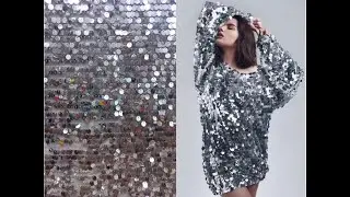 buy Silver Sequins  fabric for luxurious women dress
