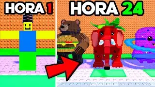 Jugu&eacute; 24 HORAS a ESCAPA del TSUNAMI de BRAINROTS en ROBLOX 😨🕙