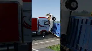 Vehicles vs 40MPH Semi  Truck #beamngdrive #beamng #crash #dashcam #cars
