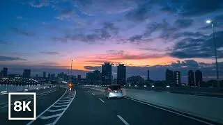 Dawn Drive from Tokyo to Chiba / 8K 60fps HDR / Calm Lofi Music