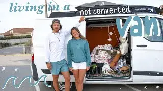 A DAY IN MY LIFE LIVING IN A NOT CONVERTED VAN pt.1 // on a not yet successful surf trip in France
