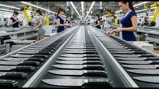 Inside a Modern USA Factory: Making a Damascus Steel Knife (Full Process)