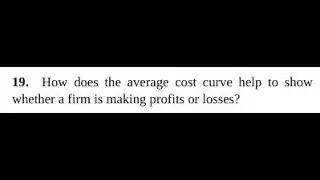 How does the average cost curve help to show whether a firm is making profits or losses?