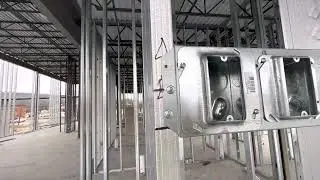 How to do metal stud framing,concrete slab,control joints,install metal door frames,electrical boxes