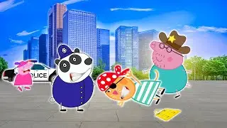 Peppa Pig in Real Life! Daddy Pig as a Cop Chasing the Thief | Fun Animation Adventure