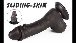 LoveToy | Sex Toy Review | 8 Inch Anal Training Black Soft Sliding Skin Dual Density Strap On Dildo
