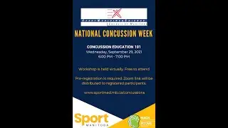 'Concussion 101' Zoom workshop Recording-Concussion Awareness Week 2021