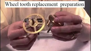 Clock Tooth Replacement of a wheel or barrel. Tool preparation introduction