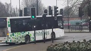 Here is the 458 White Volvo bus in Staines Sunday 18 January 2026