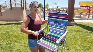 #WEJOY Folding Beach Chair for Adults &ndash; High Back Sand Chair with Hard Armrests