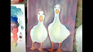 How to Paint Spring Ducks - Easy Acrylic Painting Tutorial for Beginners
