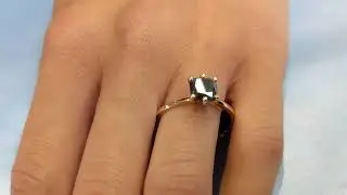 Galaxy Raw Salt and Pepper Diamond Ring- Cushion Cut Diamond Engagement Rings