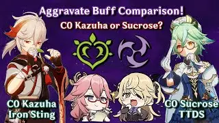 C0 Kazuha vs C0 Sucrose Comparison for Yae Miko & Fischl Aggravate Dendro Showcase | Genshin Impact