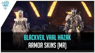 MHW Iceborne - All Blackveil Vaal Hazak Armor Skins | Male, Female, MR | Preview