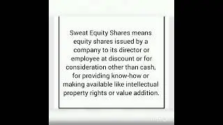 sweat equity share in kannada       || company law ||