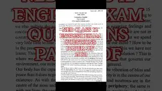 NEB class 12 English exam questions paper of 2080.#class12paper #english #neb  #englishpaper