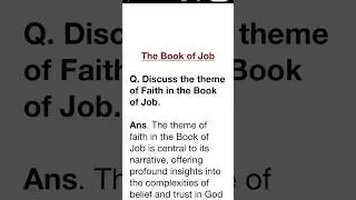 Discuss the theme of faith in the Book of Job