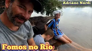 Rio Uruguai, levei as crianças no Rio pra brincar na água. 