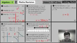 Algebra GCSE Revision - Video 7 - 14th Dec
