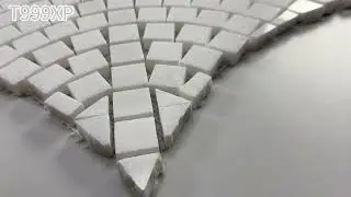 Thassos White Marble Fish Scale Scallop Fan Mini Mosaic Tile (SKU: T999XP) - Polished