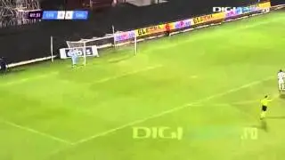 Damjan Dokovic 50 yard goal for CFR Cluj seconds after a tea
