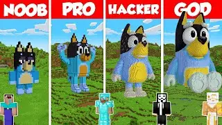 Bandit Heeler Bluey Build Battle Challenge - Noob vs Pro vs Hacker vs God - Minecraft Animation