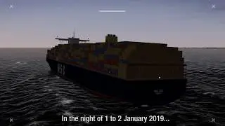 Safe container transport north of the Wadden Islands.