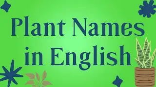 Plant Names in English | Common Plants Vocabulary List