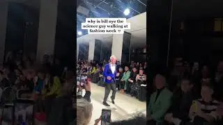 Why is Bill Nye the Science Guy walking at fashion week? #shorts #billnye #nyfw