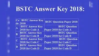 BSTC Answer key 2018