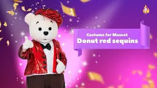 Donut red sequins Costume for Mascot