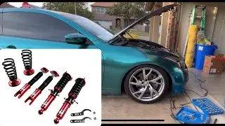 Z1 Motorsports S Pro Coilovers on G37 Look Install and Review (Better then bc???)