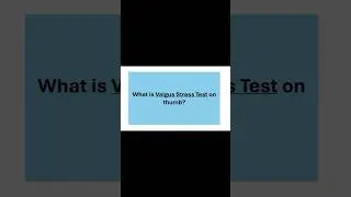 Valgus stress test for thumb #thumbpain #valgustest #shortvideo
