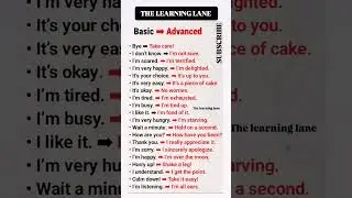 Basic Vs Advanced- Improve Your English- The learning lane #youtubeshorts #like #english #vocabulary