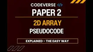 2D Array Basics Masterclass in Pseudocode