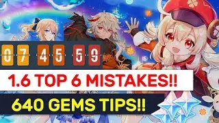 Patch 1.6 Top 12 Tips & Mistakes To Avoid! Live Countdown! | Genshin Impact