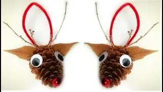How to Make a DEER from PINE CONE | Rudolph the Red-Nosed Reindeer | DIY Decoration Idea Tutorial