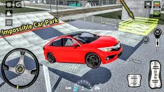 Honda Civic Advance Parking Simulator 2025 - Car Driving School Gameplay - Car Parking Games 3D