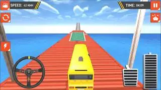 Impossible Bus Driving - Yellow Bus Vs Uphill Stunt Track Game || Bus Games - #Bus Driving Gameplay